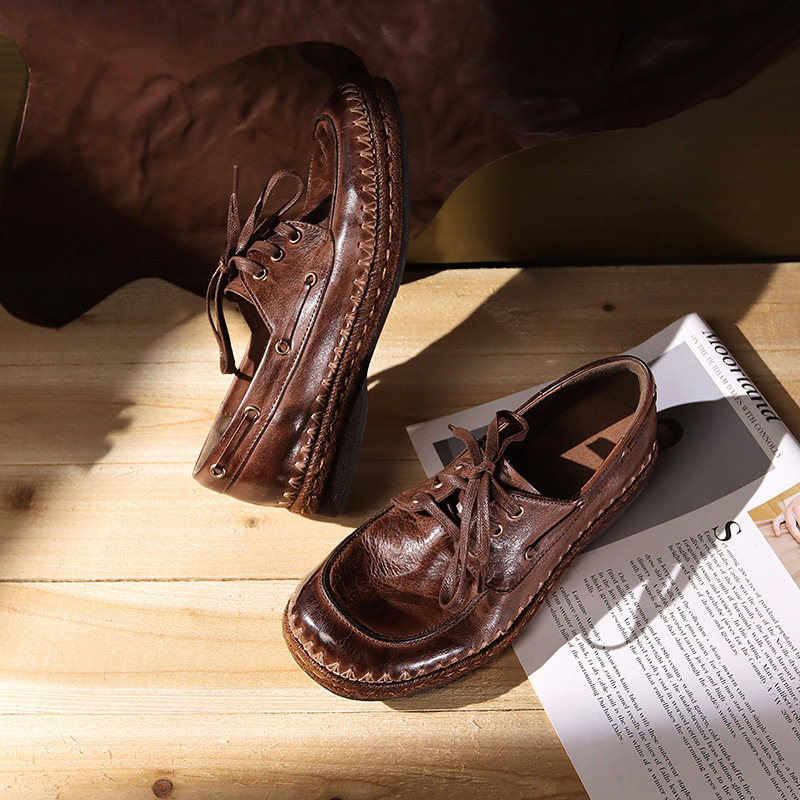 时尚复古通勤英伦风帆船鞋女11025C33-02